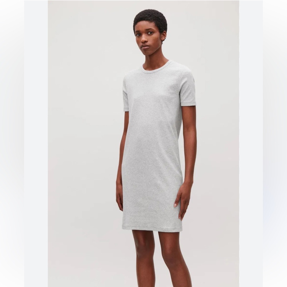 NWT COS Gray Ribbed T-Shirt Dress, XS